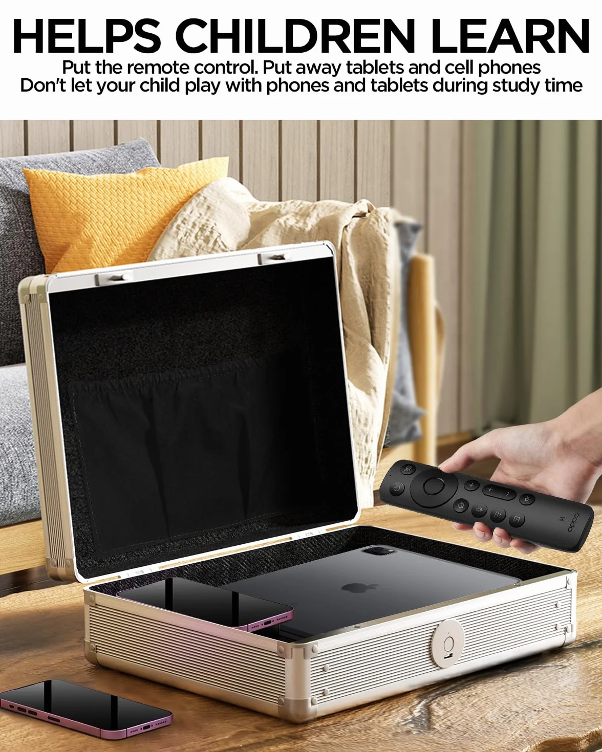 AICase Caja de Almacenamiento biométrica de Huellas Dactilares, Caja Fuerte para Joyas en Efectivo, Caja Fuerte para Armas, Acceso rápido, Recargable, para cabecera de casa, Coche