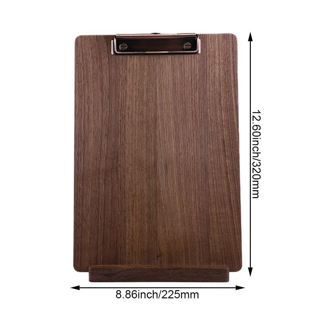 Portapapeles A4, Portapapeles De Madera A4, Portapapeles con Juego De Soporte, Carpeta De Portapapeles para Visualización De Menús, Restaurantes, Bares, Cafeterías