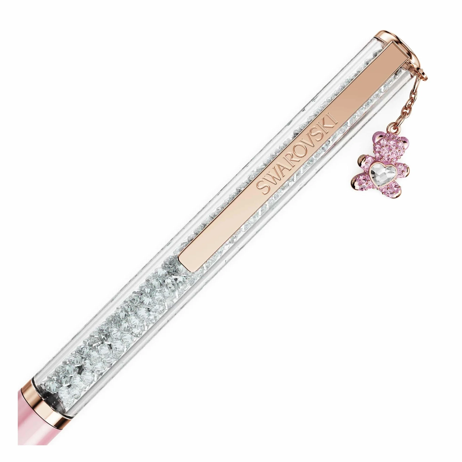 Swarovski Bolígrafo Crystalline, Osito, Rosa, Lacado rosa, baño tono oro rosa