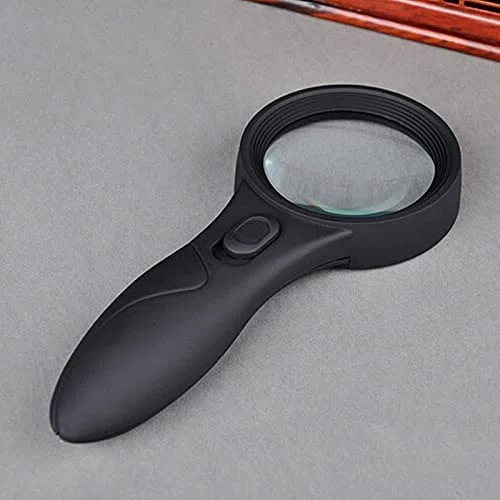 Lupa 4X para Ancianos, Lupa de Mano con luz LED, Lupa de Mano con lámparas, Lupa Iluminada con Detector de Dinero Beauty Comes