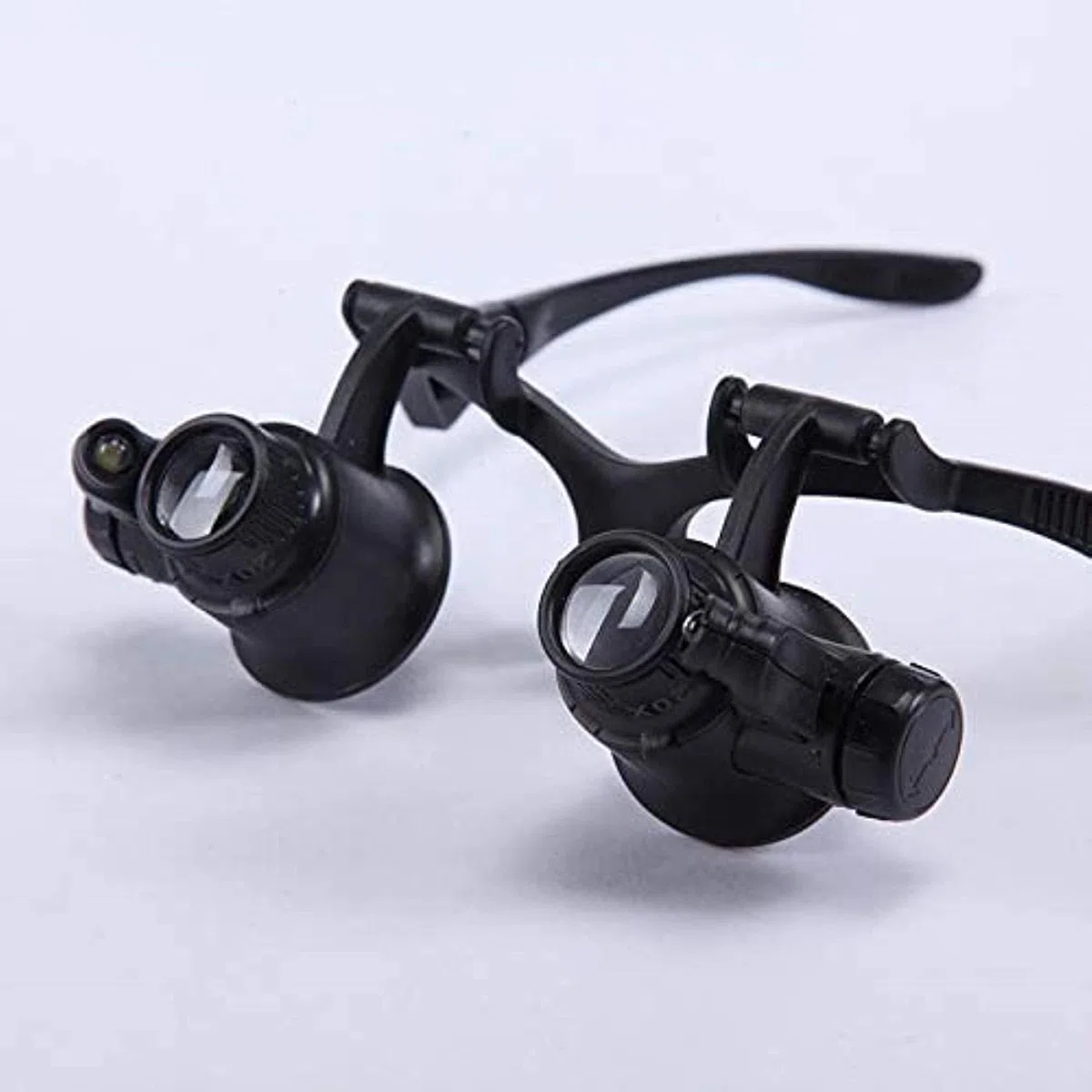 Lupa Led con Diadema Y Lentes Intercambiables De 10/15/20/25 Aumentos para Reparación De Relojes