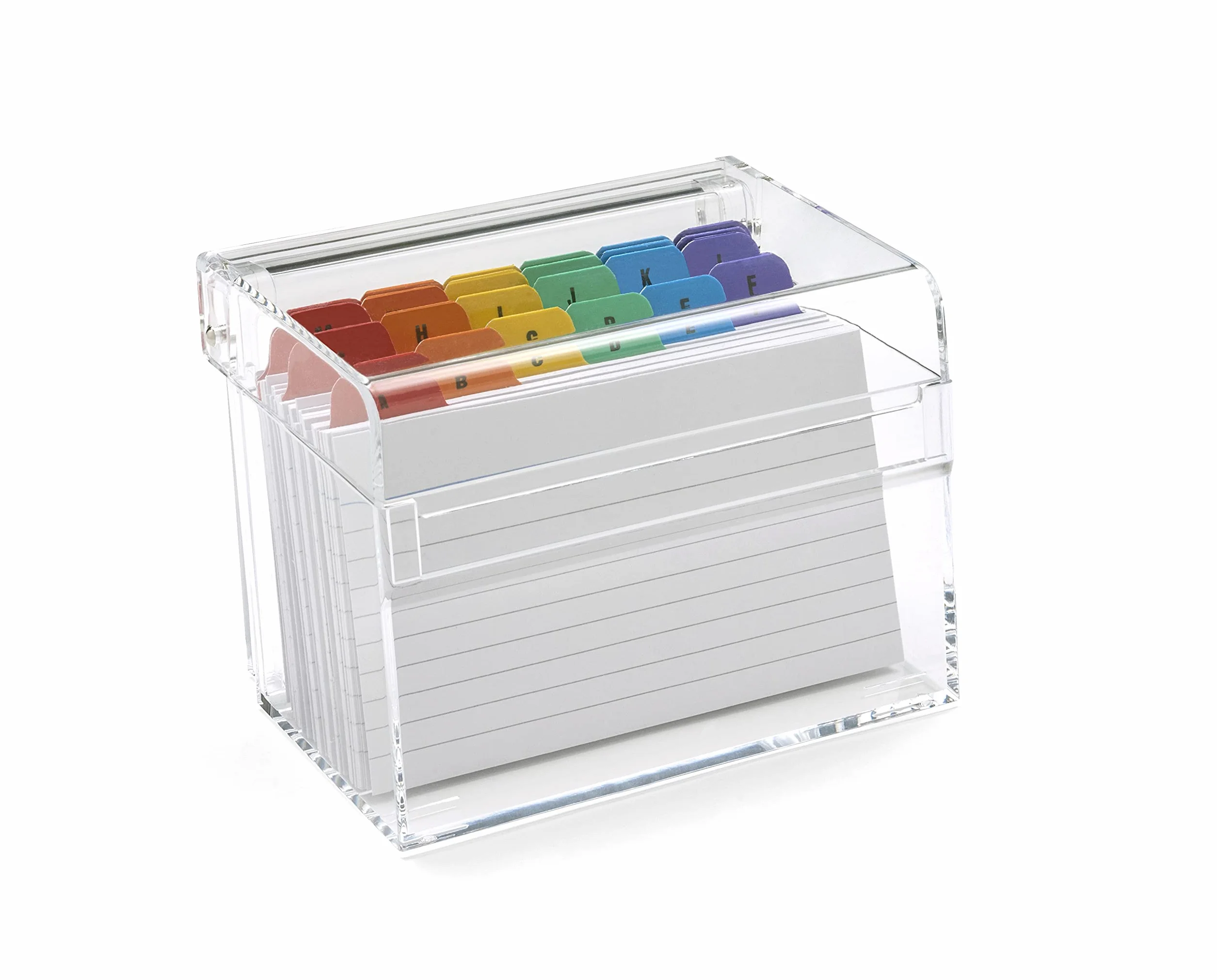 OSCO Caja de índice de acrílico, transparente (pequeña), 5 x 3 pulgadas