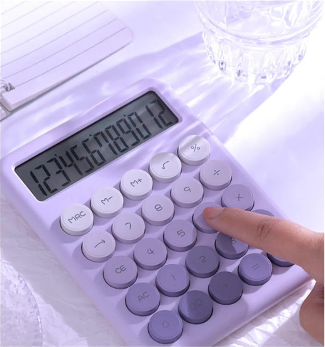 Calculadora, Calculadora De Escritorio Calculadora Sencilla For Estudiantes Calculadora Financiera De Oficina Pantalla LCD De 12 Dígitos Botón Sensible(Grün)
