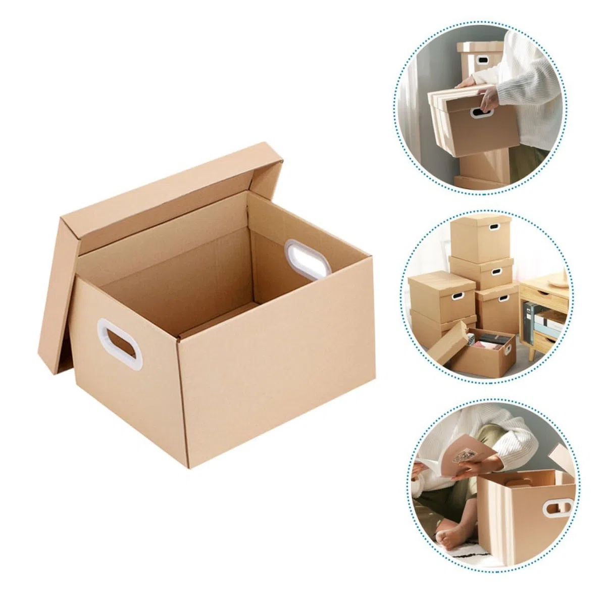 Caja de Almacenamiento de Archivos Tapa de Cartón Organizador de Documentos para Oficina Caja Archivadora de Cartón para Archivo y Almacenamiento