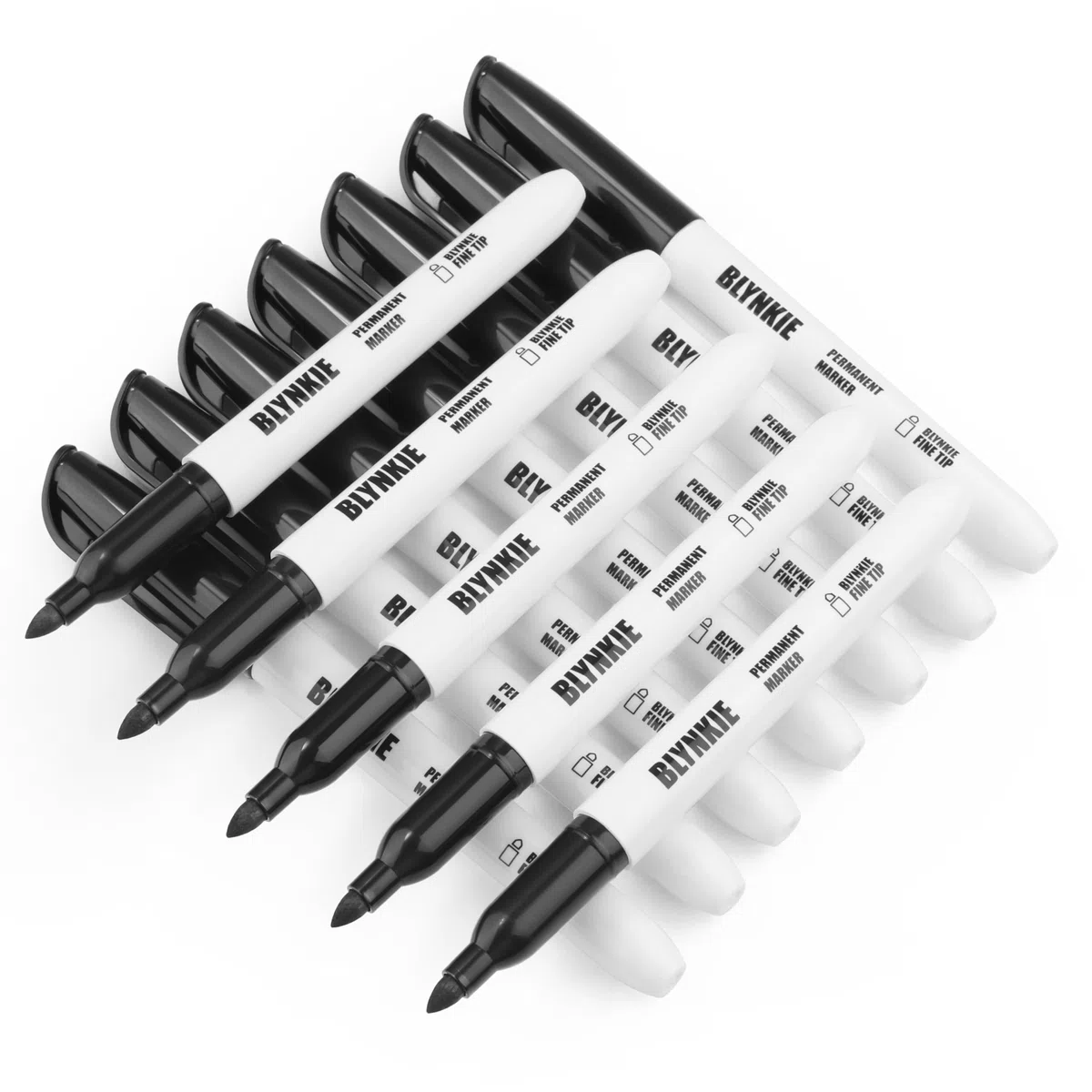 Marcadores permanentes de punta fina, paquete de 82, tinta negra para papel, plástico, madera, metal, vidrio