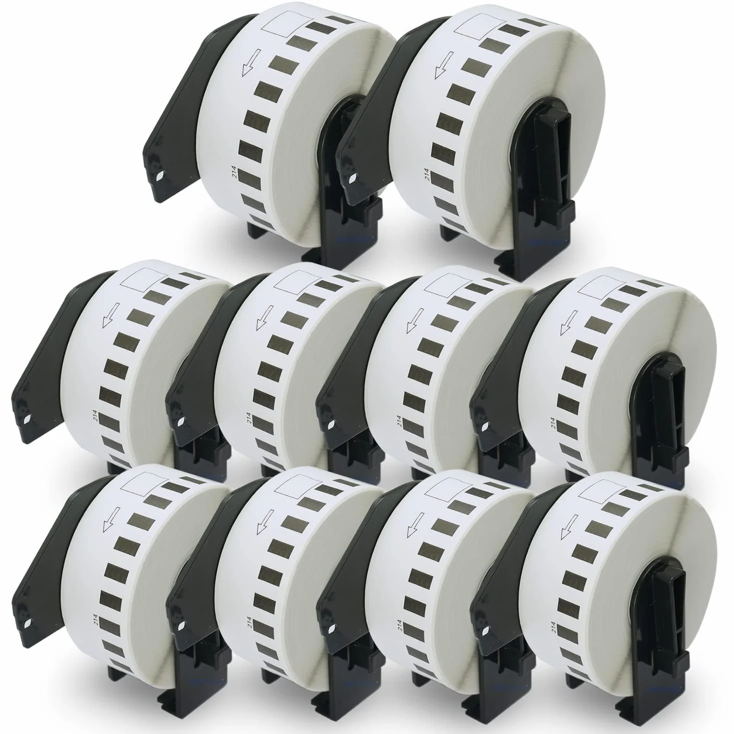 BETCKEY - 10 Rollos de DK-22214 Cinta Continua de Papel Térmico Compatible con Brother, 12mm x 30.48m, 10 continuous Etiquetas para Impresoras de Etiquetas QL