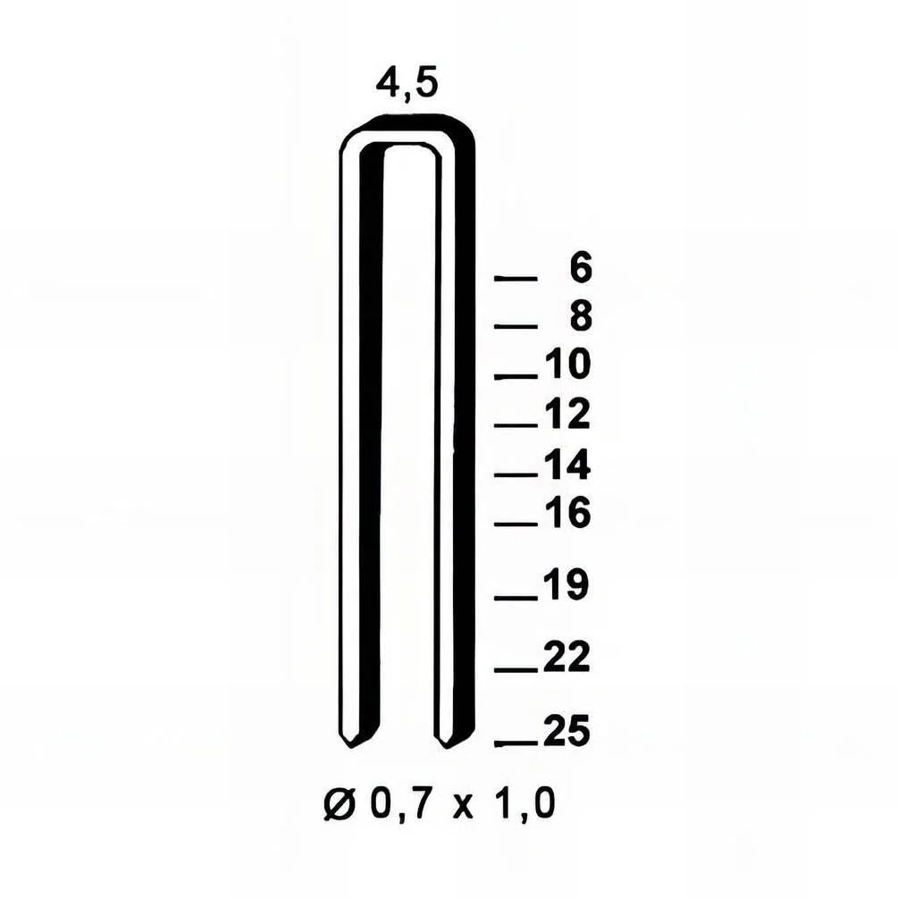 D-Work 10.000 Grapas galvanizadas Ad-04-12.3x4x0.58x1.02 mm