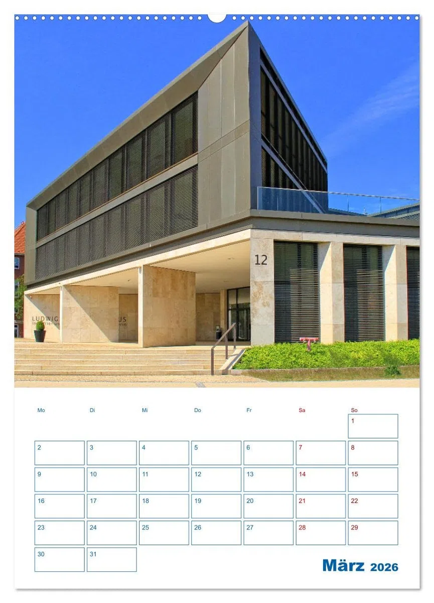 Residenzstadt Schwerin Mecklemburgo-Pomerania Occidental - Agenda (calendario de pared 2026 DIN A2 alto), calendario mensual CALVENDO