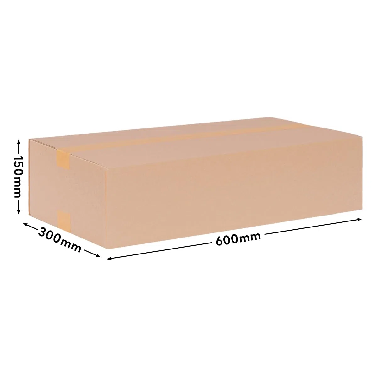 verpacking cajas plegables de cartón 600 x 300 x 150 mm KK 106 marrón [Tamaño y cantidad seleccionables] de pared simple cajas grandes 50 unidades