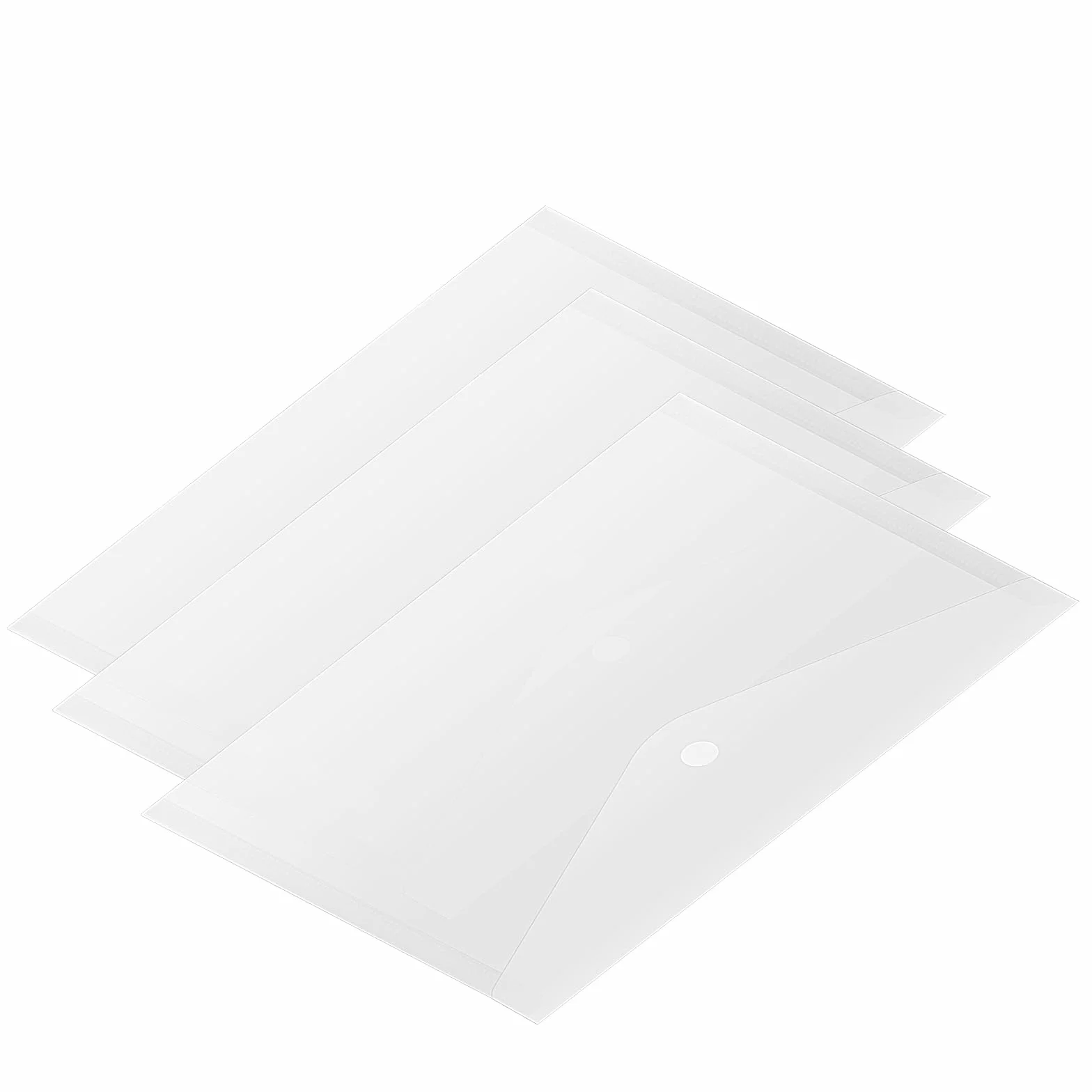 SOUJAP 80 carteras de plástico transparente A5 con botón para archivos, carpetas con botón para el hogar, oficina, 24 x 17 cm
