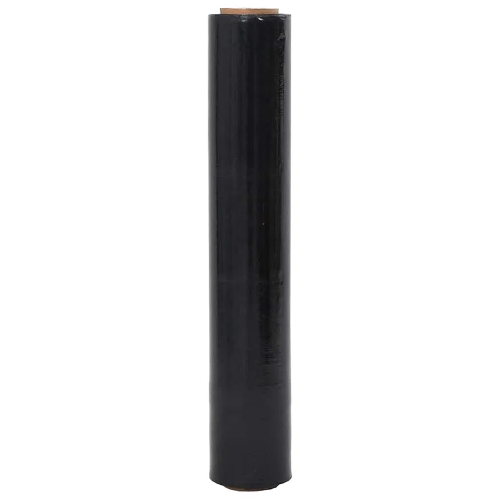 Film elástico negro 17 μm 50 cm x 300 m 2 unidades material de embalaje PE resistente a desgarros estable para embalaje, envío, transporte, almacenamiento, mudanza, oficina y correo
