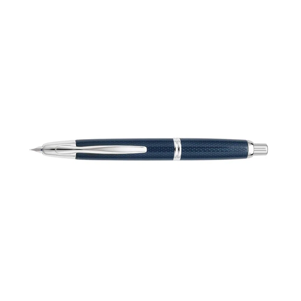 PILOT 1045003M Capless Rhodium Trim - Pluma estilográfica con mecanismo de presión (trazo M), color azul