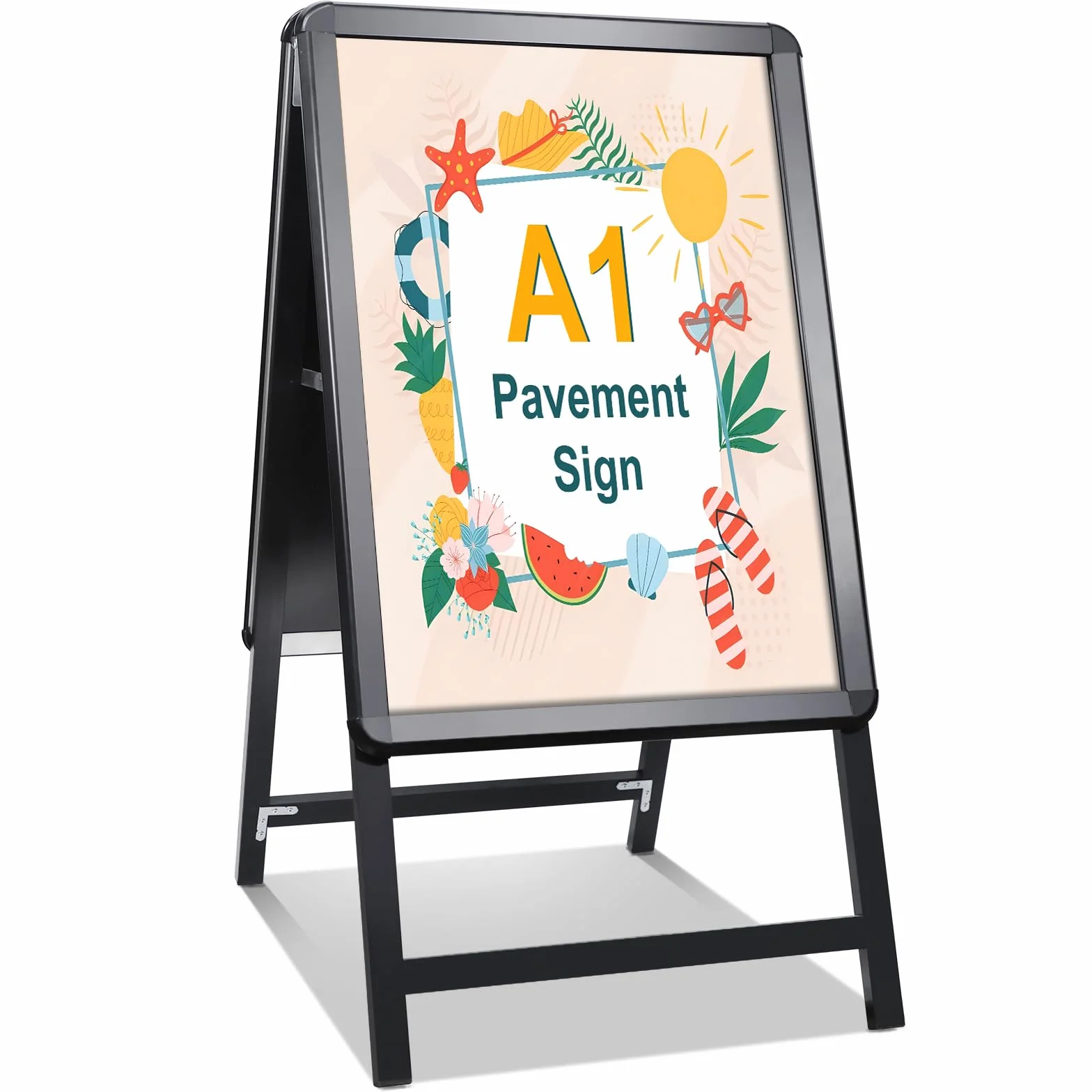 Soporte para Carteles A1 Doble Cara | Expositor de Carteles | Para Publicidad en Tiendas, Restaurantes y Oficinas | STANDNEE (Negro)