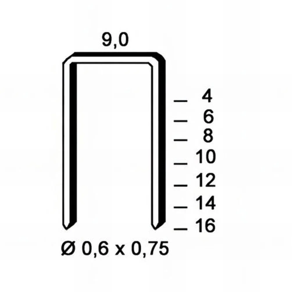 D-Work - 10.000 grapas galvanizadas V-08-9x8x0.6x0.75 mm