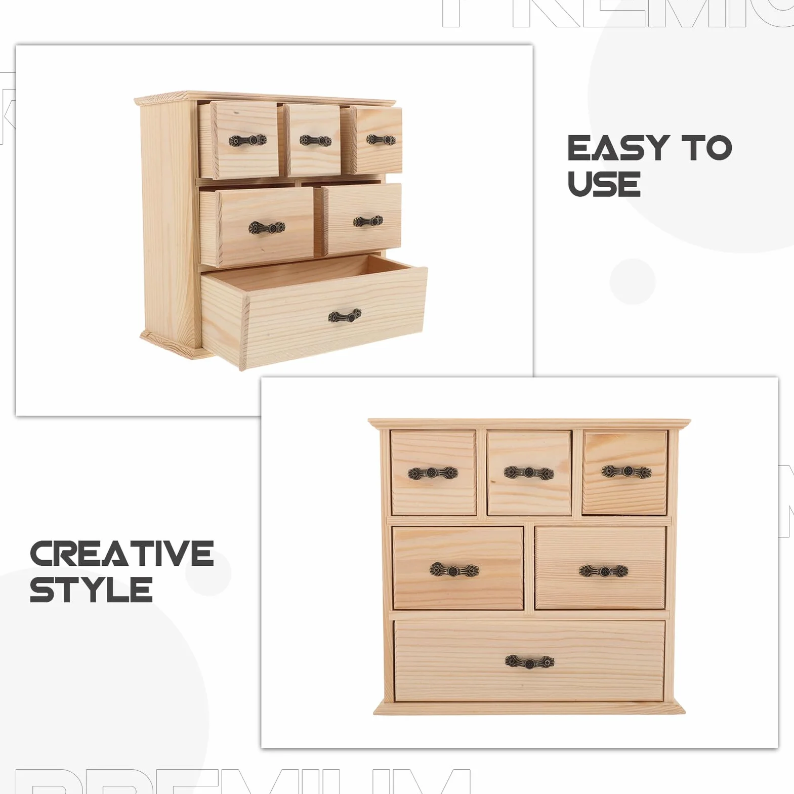 Cabilock Organizador de Escritorio de Madera Natural con Compacto y Versátil para Papelería Accesorios y Almacenamiento de Oficina el Escritorio
