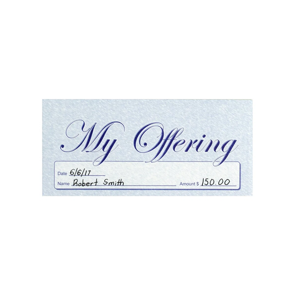 Mi Oferta – Iglesia diezmo/donación sobres – azul, diseño simple, Tab, de fácil apertura para facturas y controles, nombre, fecha y cantidad, Malachi 3: 10 KJV verso (125, 250, 500)