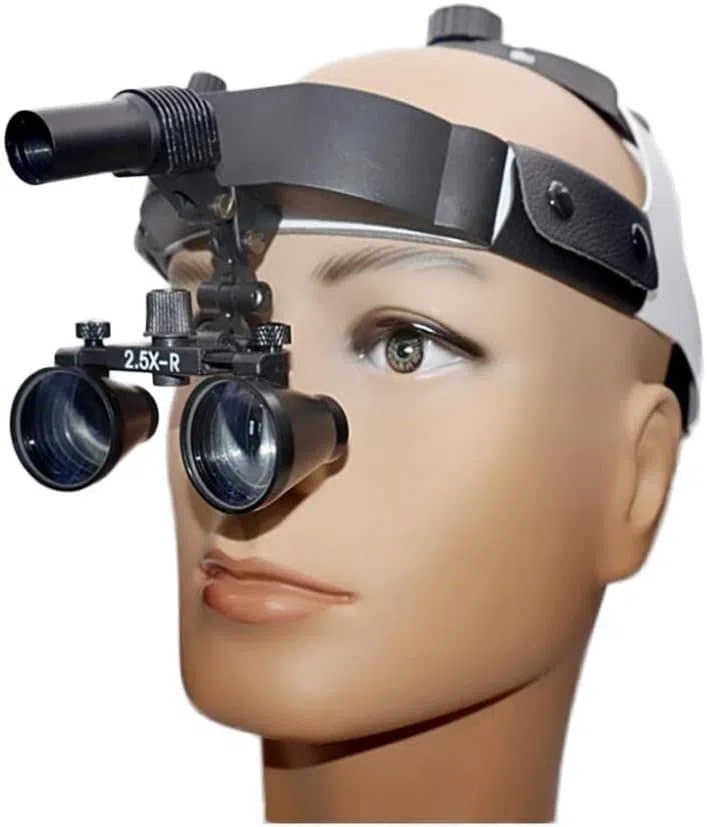 Lupas, Lupas Binoculares De 2.5X, Lupas De Vidrio Óptico para Laboratorio, Lupas con Diadema De Cuero Y Faro Led.