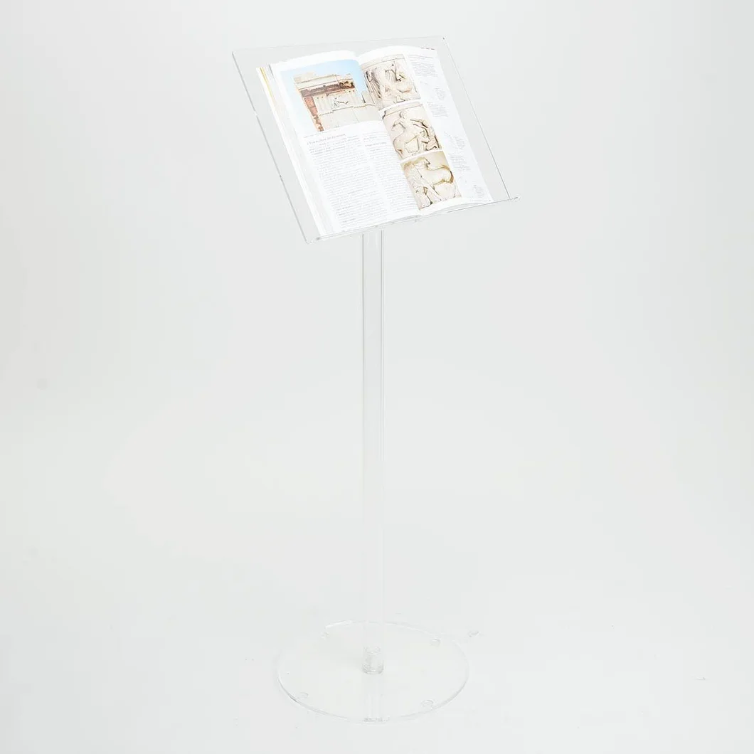 Danieli | Expositor publicitario de pie con Atril apoyalibros tamaño A3 Horizontal | Soporte de acrilico Transparente para Libros, Catálogos y Menú | Soporte de acrilico de pie para Mostrar Aviso
