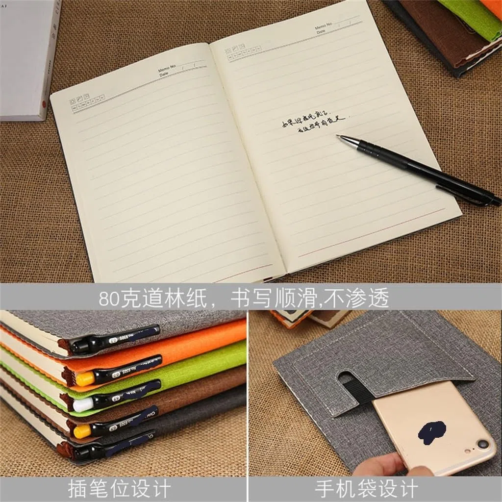 Cuaderno Pipu de Tapa Dura de Cuero Suave, Diario for Estudiantes, Cuaderno A5