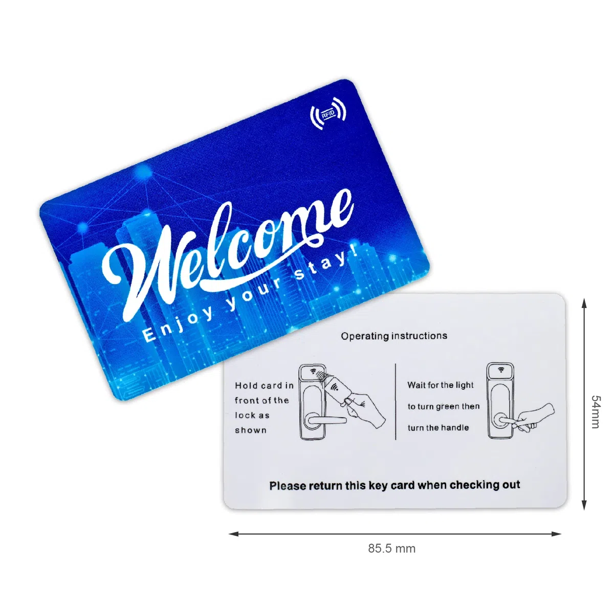 MIFARE Classic 1K Hotel Key Card, RFID Motel Key Card con sobres, manga Welcome Enjoy Your Stay (200 tarjetas, 50 fundas para regalo)