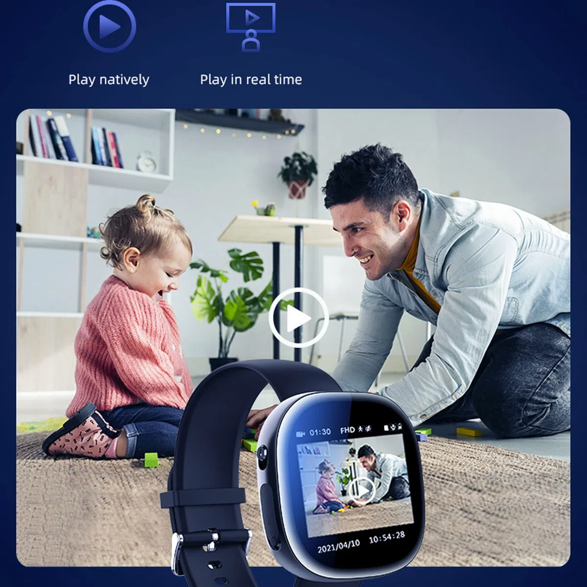 Reloj Grabador, HD 1080P Fácil de Usar AI Botón de Grabación Independiente Activado por Voz Inteligente Grabador de Video Digital para Conferencias (64G)