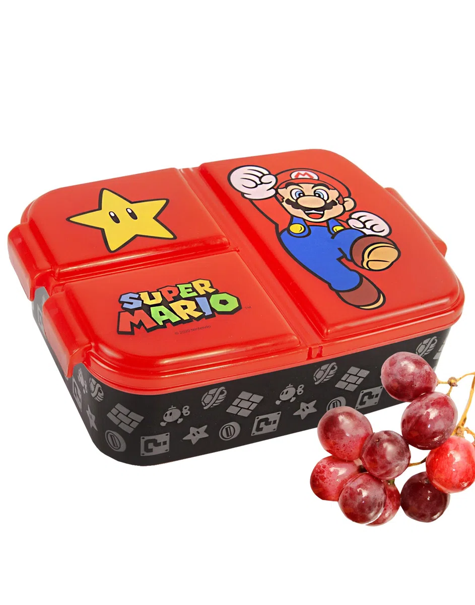 Super Mario Lunch Box Set for Kids | Yoshi Childrens School Food Bag, BPA Free Water Bottle 580ML & Snack Pot | Gamer Merchandise Gifts One Size