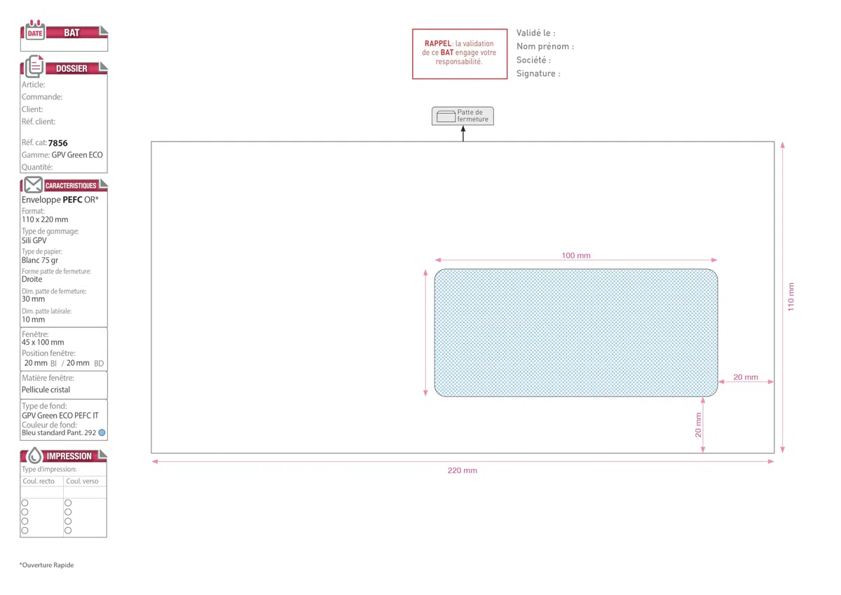 GPV Briefumschläge, DL, 110 x 220 mm, weiß, mit Fenster, 75g