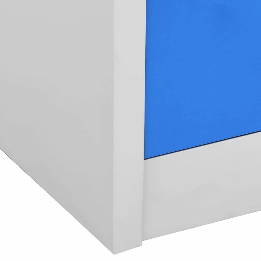 vidaXL Armario Taquilla Casillero Escuela Libros Archivos Almacenamiento Oficina Archivador Habitación de Acero Gris Claro y Azul 90x45x92,5 cm