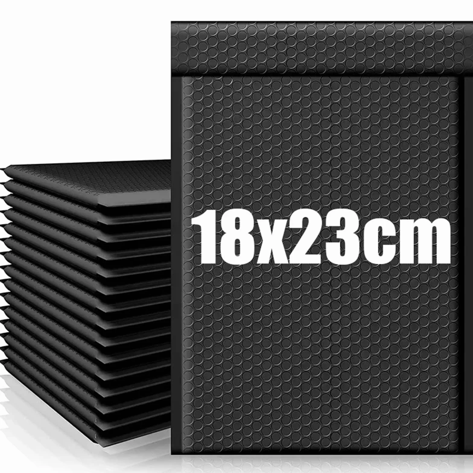 Sobres acolchados for anuncios publicitarios de burbujas polietileno rosa | Bolsas autoselladas Sobre de embalaje negro(18X23cm-black,50pcs)