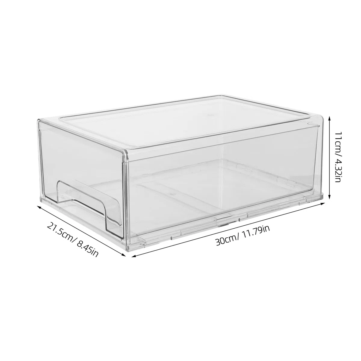 Vaguelly Cajón de almacenamiento apilable, caja de acrílico transparente, organizador de maquillaje, joyas, oficina, papelería, tocador, armario de baño, organización de despensa.