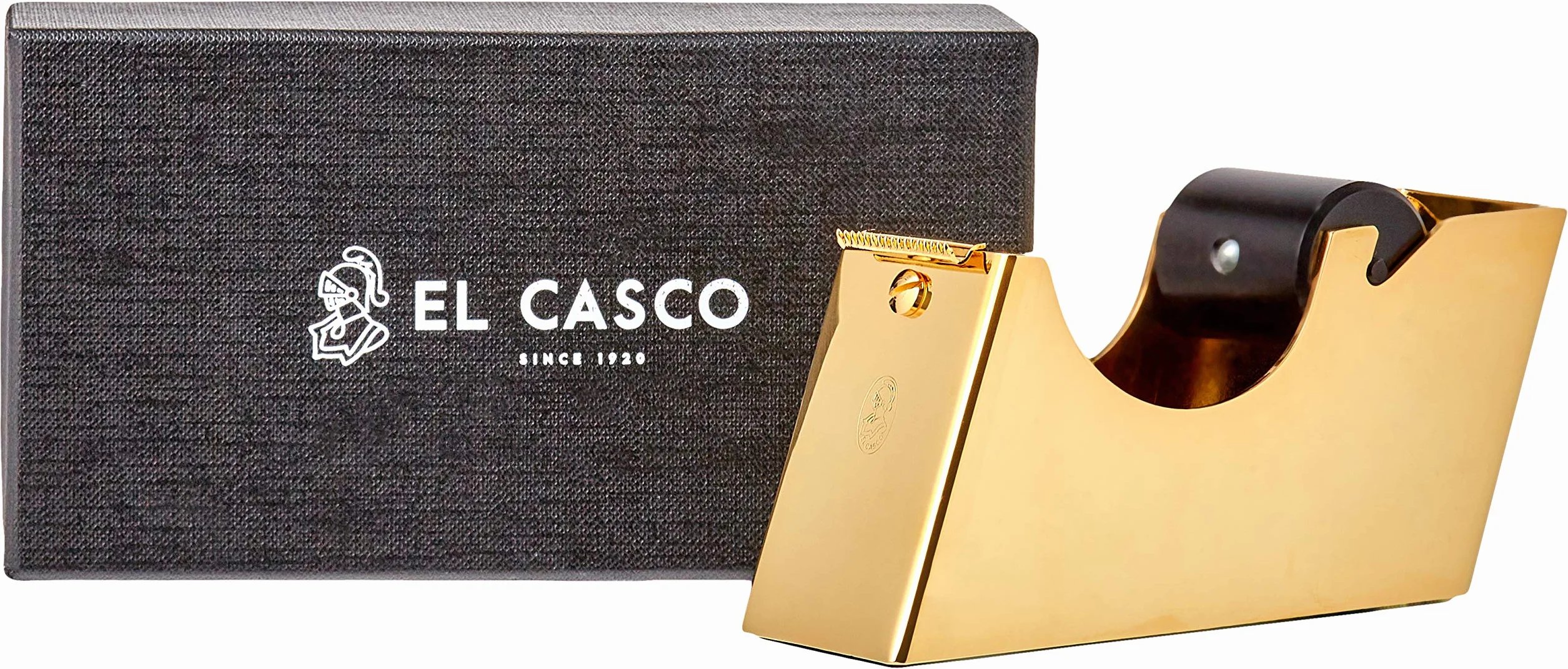 EL CASCO Portacelo para escritorio M-800 LN, Oro 23kt y Negro, Dispensador de cinta adhesiva