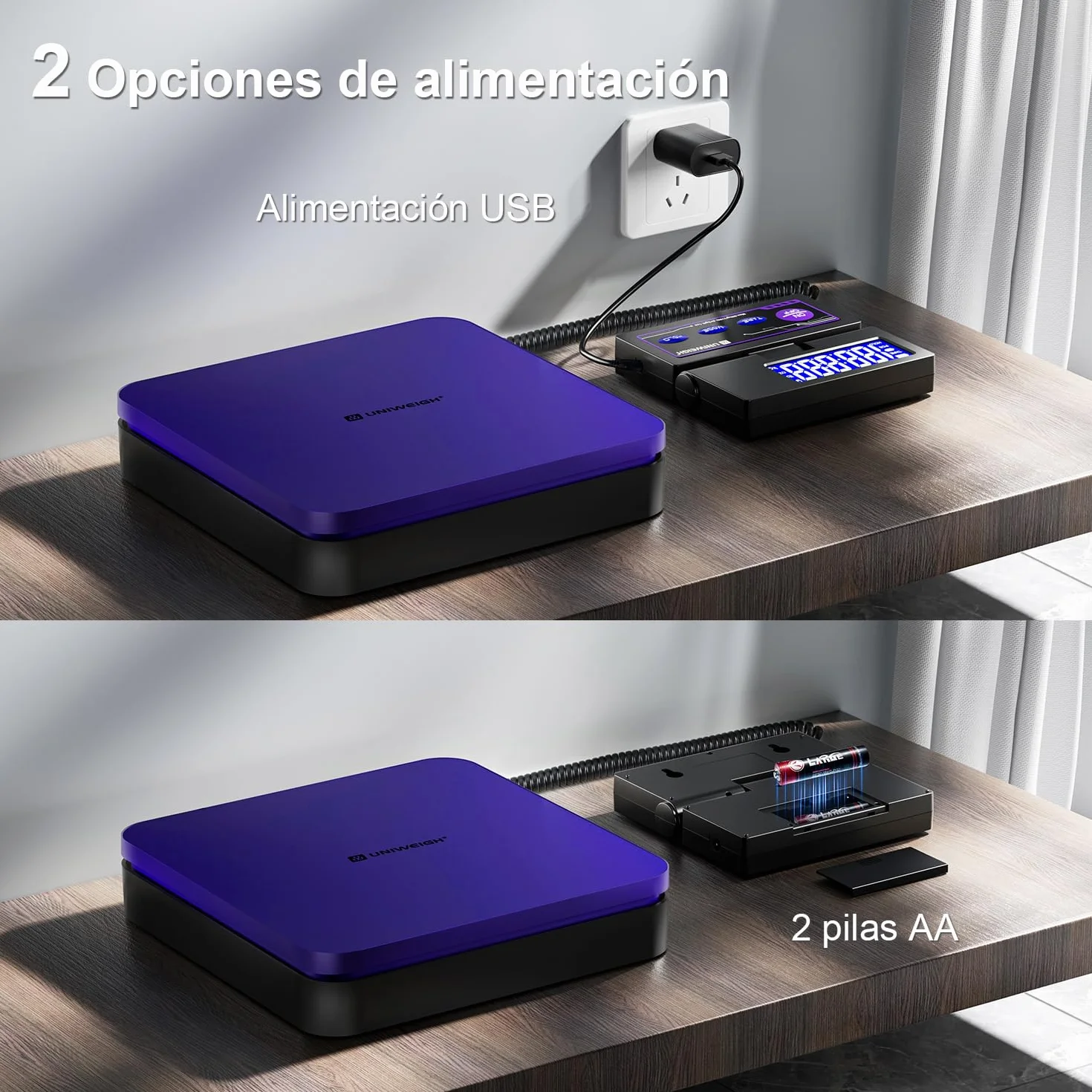 UNIWEIGH Báscula de envío digital de 110 lb/0.1 oz precisa,báscula postal con 5 unidades/LCD/Tara/función de retención,báscula de envío para paquetes de pequeñas empresas,Incluye batería y Cable USB