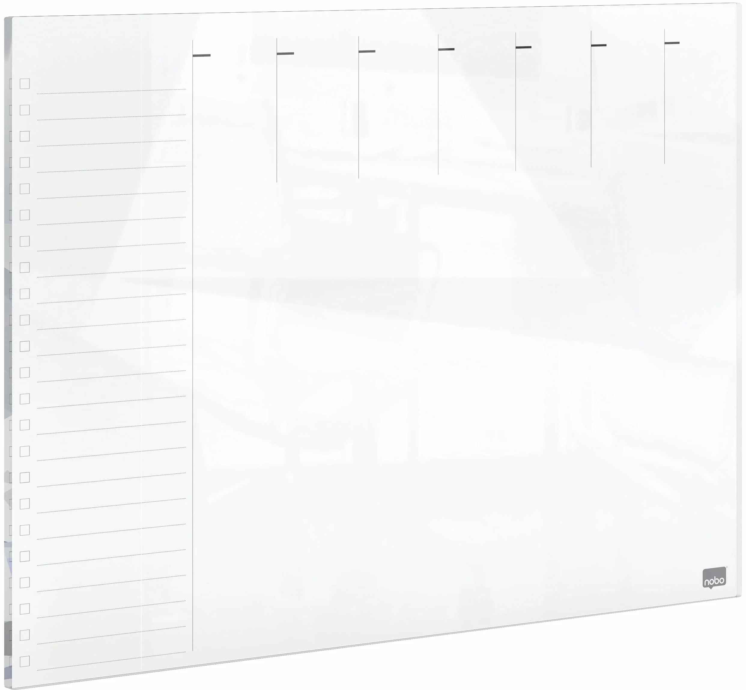 Nobo Pizarra Magnética de Cristal 430x560mm Semanal Sin Marco Oficina Casa