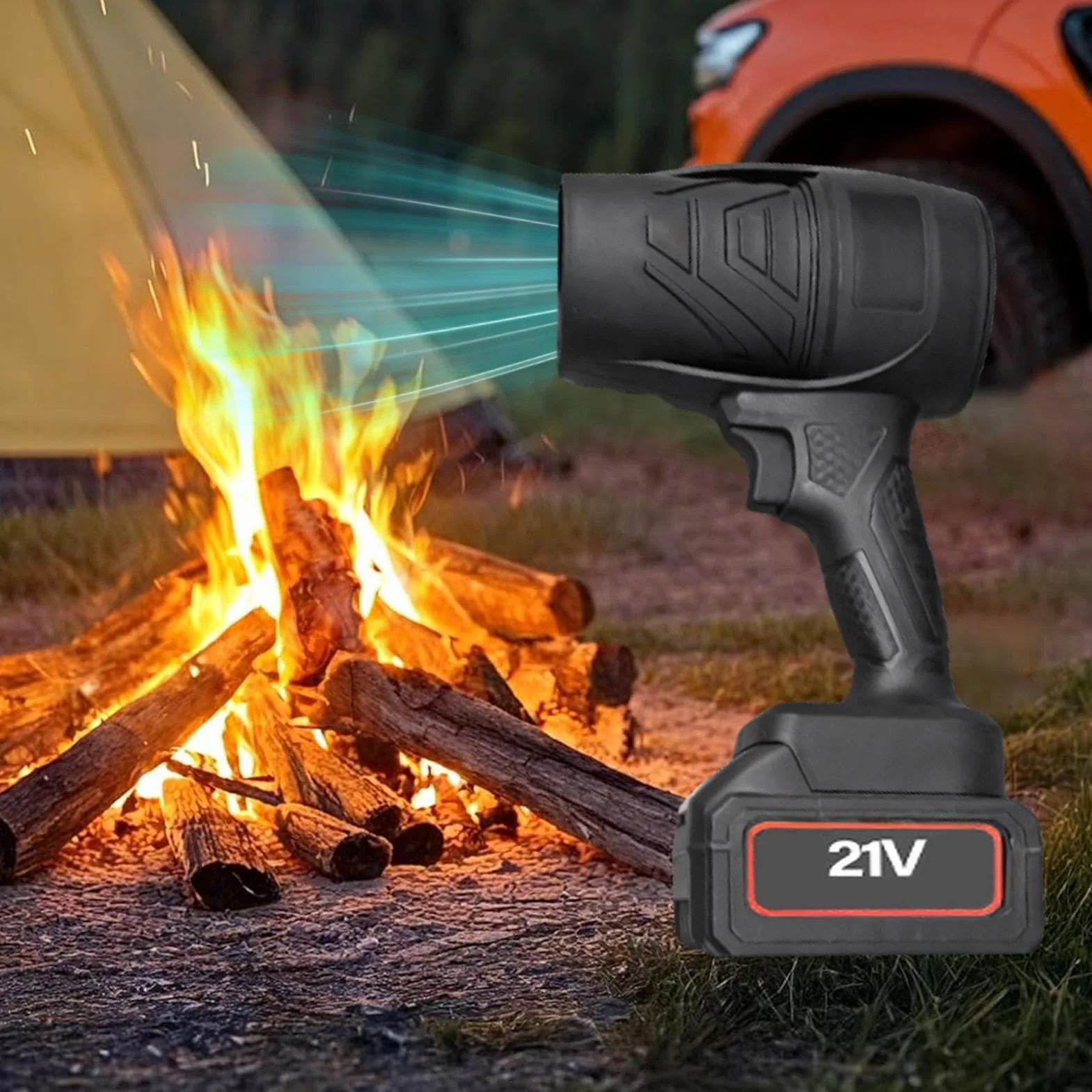 Soplador Turbo De Mano Ventilador Ajustable Portátil Turbo Eléctrico | Soplador De Hojas A Batería Para jardín, coche, nieve, ventana, exterior, garaje, tienda, , otoño, invierno,