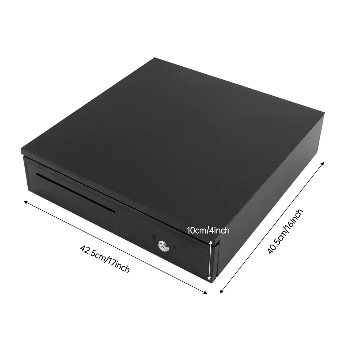Cajón de efectivo de metal sólido con compartimentos para billetes y monedas, apertura eléctrica compatible con caja registradora para pequeñas empresas y tiendas