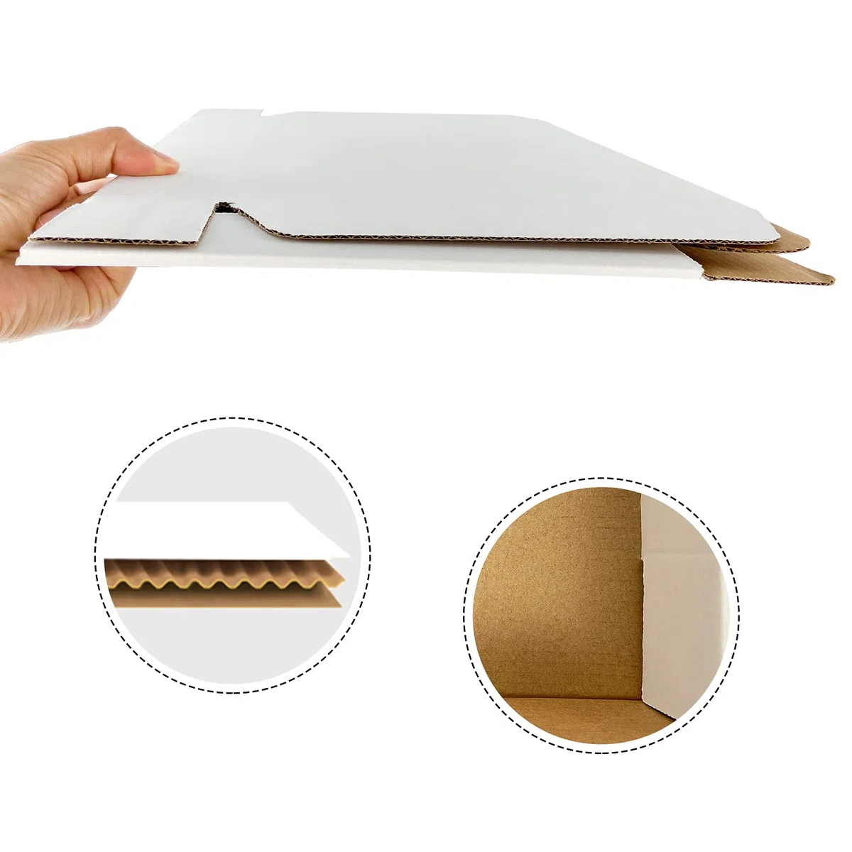 Cajas de envío pequeñas 11X8X2 Blanco Corrugado Mailer 25 Pack