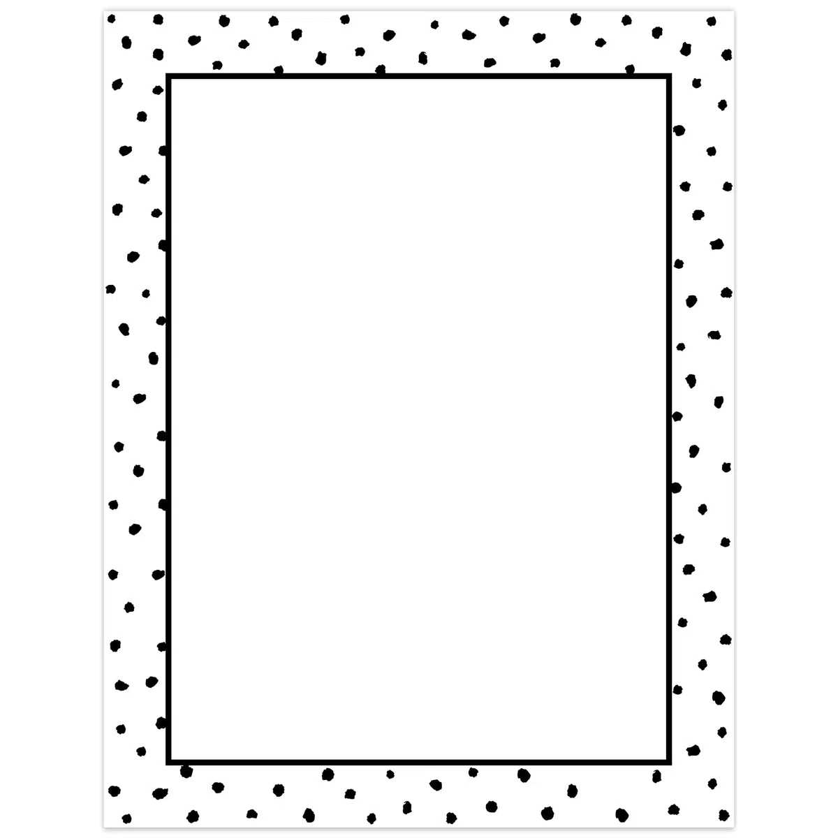 FYSUIMU 80 hojas de papel de papelería de lunares negros con membrete de carta, papel de impresora de computadora de una sola cara, papel para notas, tarjetas de felicitación, invitación, impresión de