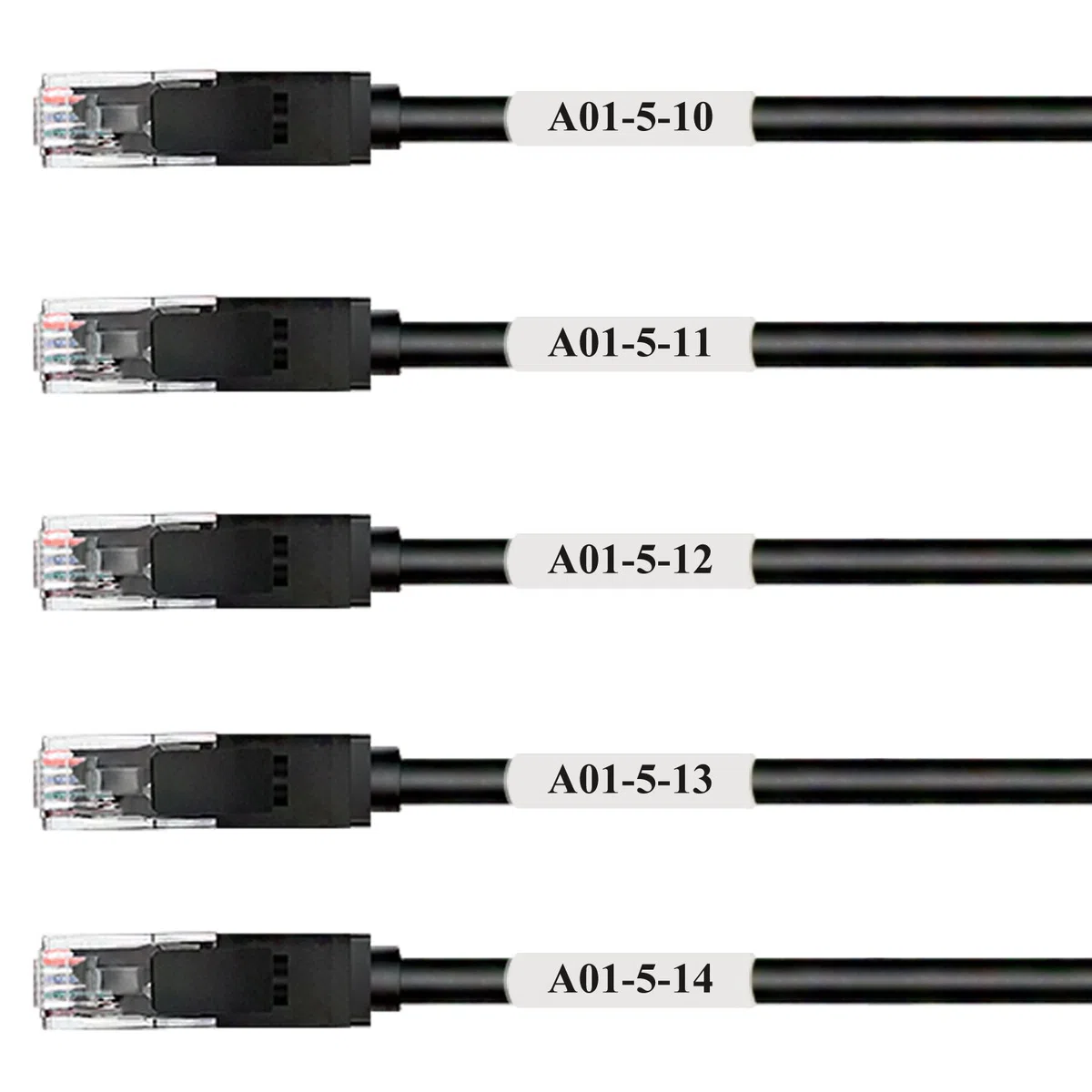 MR-LABEL Etiquetas autolaminadas envolventes para cables €" Impresora láser de hoja de carta solo €" para identificación de marcado de cables 25 hojas (800 etiquetas) blanco