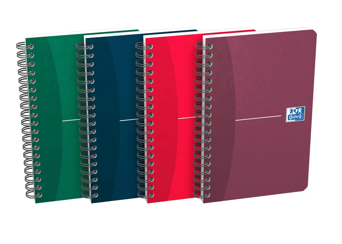 Oxford - Libreta con gusanillo (tapa flexible, 11 x 17 cm, 180 páginas, cuadrícula de 5 x 5 mm, 10 unidades)