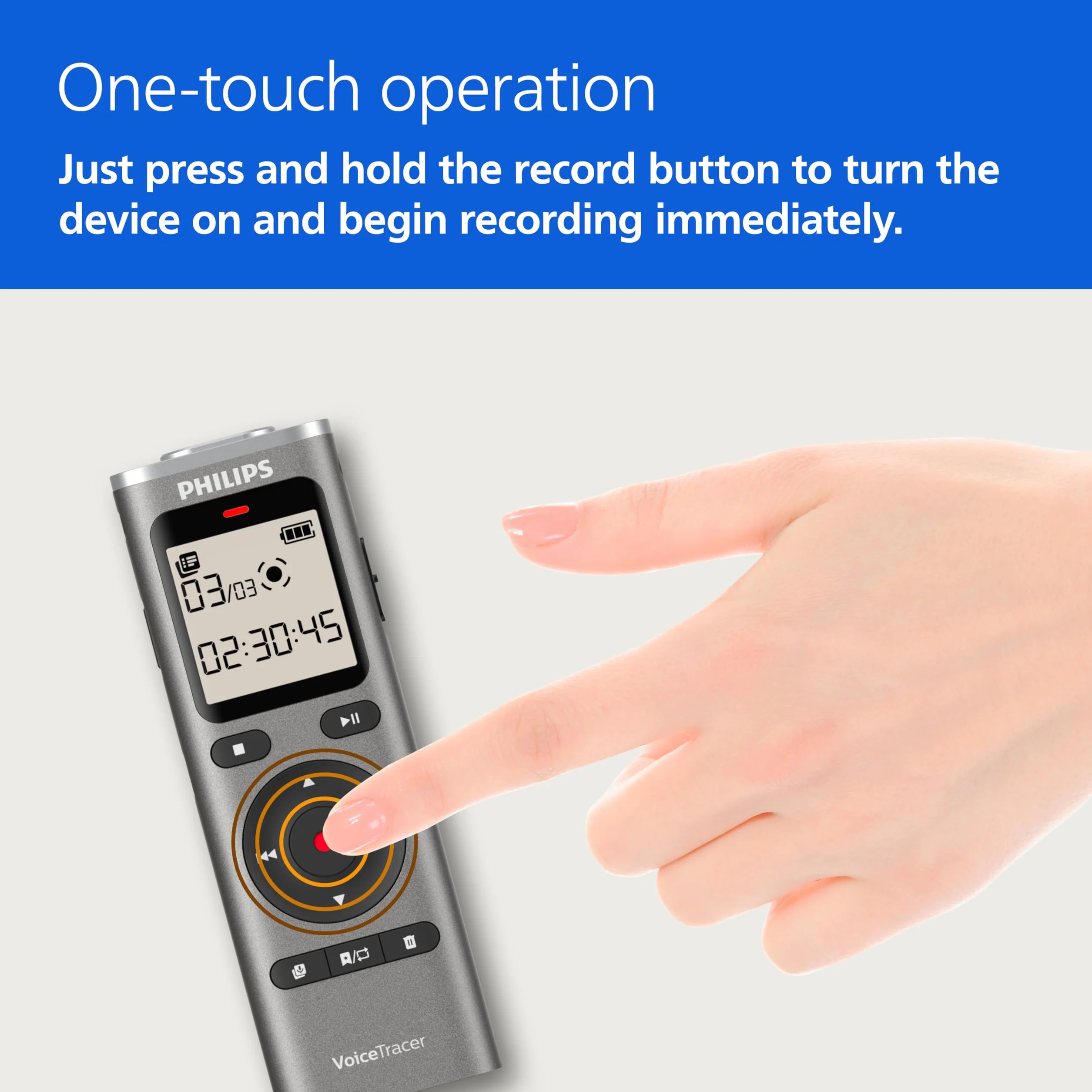 Philips DVT1170 VoiceTracer, grabadora de Audio, 8 GB, Ranura para Tarjeta Micro SD