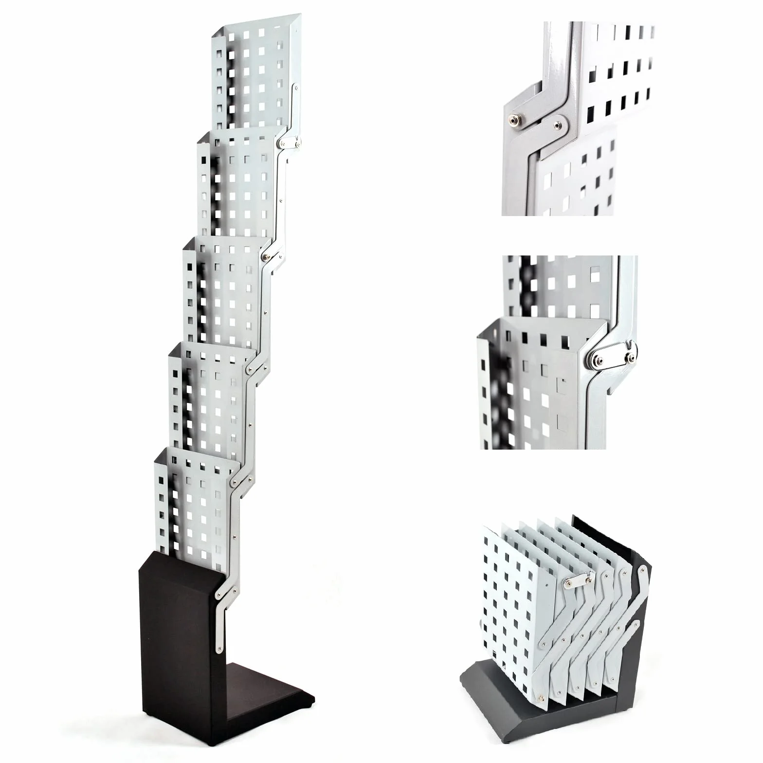 USA Exhibición de folletos de metal resistente para revistas, soporte de catálogo, soporte de feria comercial con 5 bolsillos