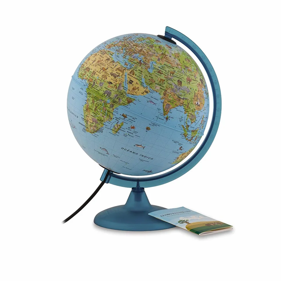 Tecnodidattica Globo Terráqueo Safari Iluminado Giratorio 25 cm Español