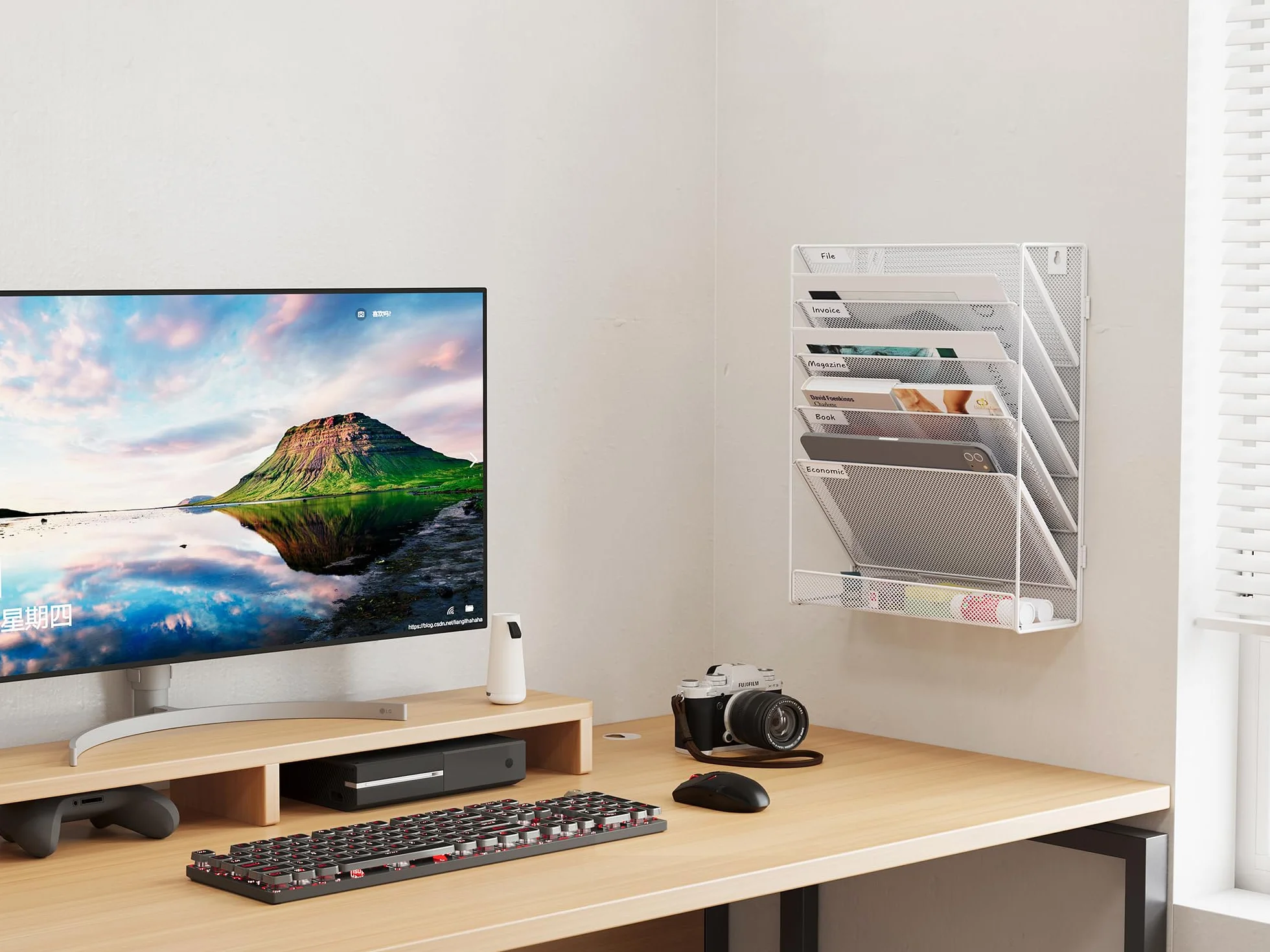 EasyPAG Soporte Documentos Pared A4 6 Compartimentos Metal Organizador Archivador Blanco