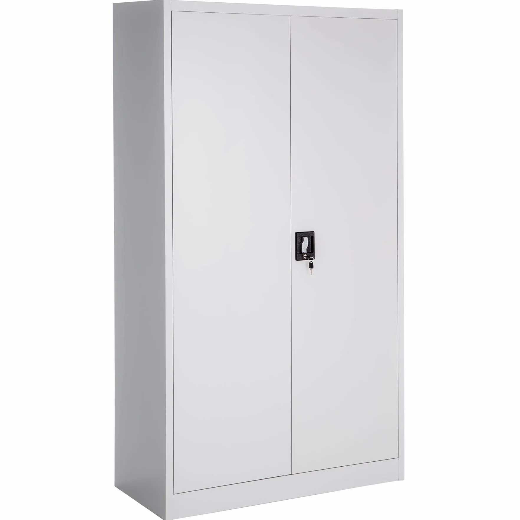 tectake® Armario Metalico Archivador Oficina, Mueble de Acero con Revestimiento en Polvo, con 2 Puertas y Cierre Seguridad, Armario Almacenaje, Muebles Oficina - 2 Estanterías 40 x 90 x 180 cm Gris