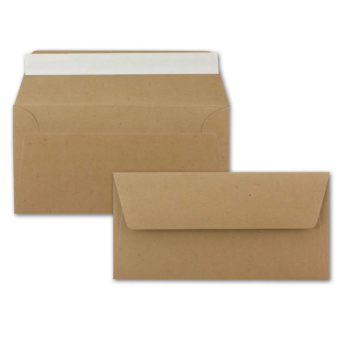 FarbenFroh by GUSTAV NEUSER - 300 juegos de papel de carta DIN A4 con sobres DIN largos, cierre adhesivo - Papel de estraza marrón - Papel para escribir reciclado con sobres - FarbenFroh by GUSTAV