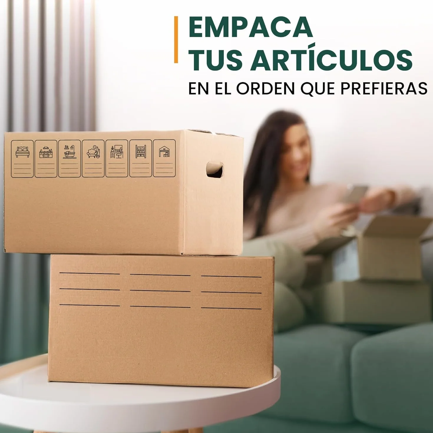 GROWMANIA Pack 20 Cajas de Cartón 50 x 30 x 30 | Cajas Ultra Resistentes para Mudanza y Almacenaje con Iconos Identificativos y Asas Fácil Transporte Marron | Aptas para Envíos