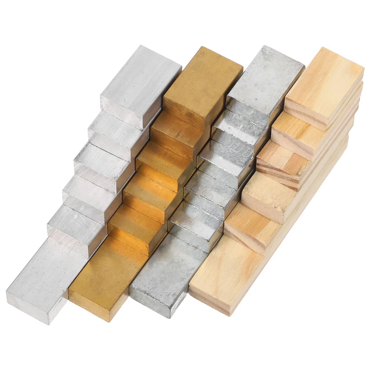 Mikinona 24 Piezas Bloque de Densidad de Material Rectangular para Experimentos de Física Kit de Bloques de Densidad para Laboratorios Escolares Multimaterial para Enseñanza de Ciencias