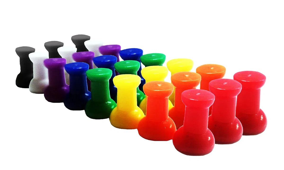 Classic Chinchetas de Cabeza Magnéticas - Imanes Colores, imanes Nevera, imanes de Oficina, imanes de Pizarra (Juego de 24, Colores Surtidos)