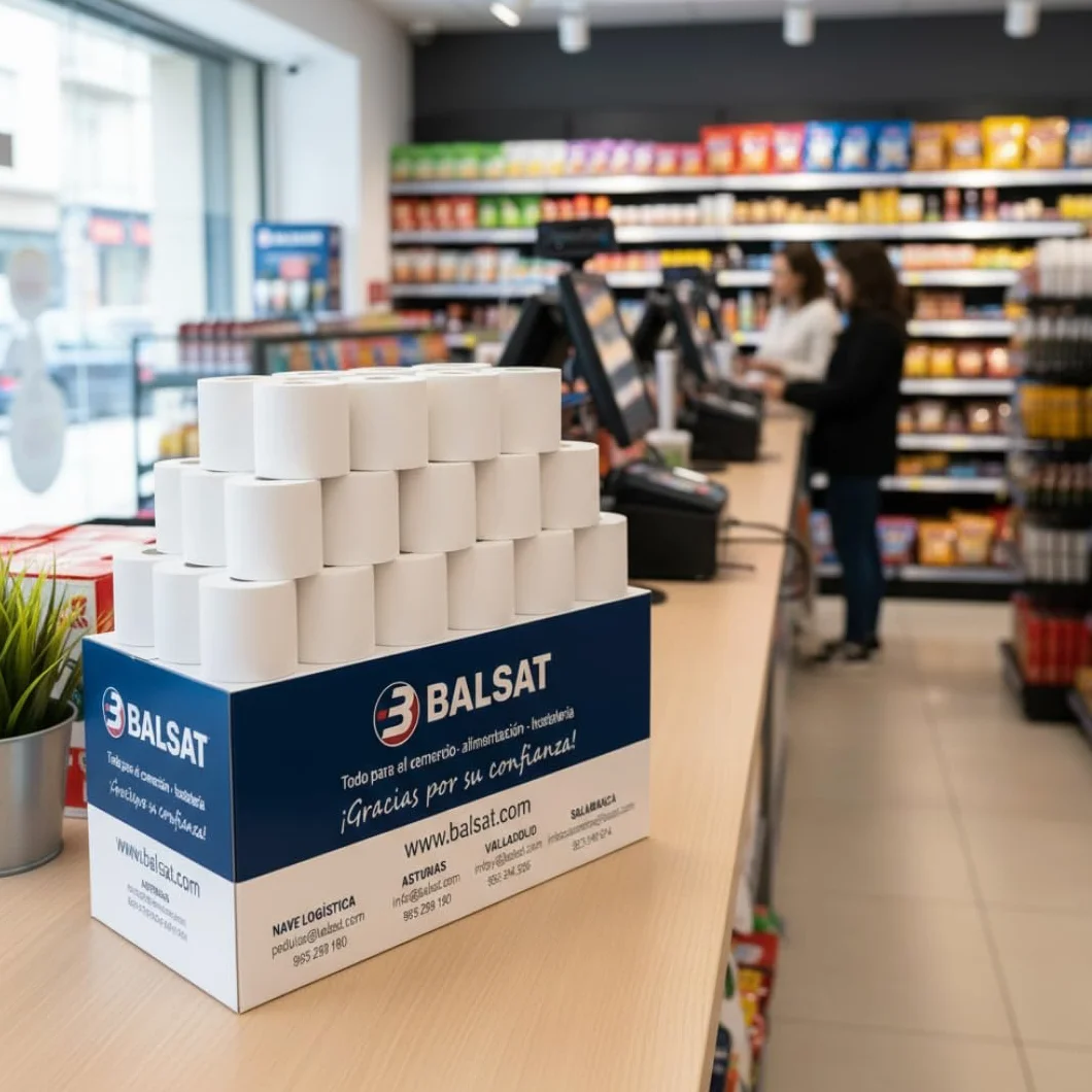 BALSAT 80 Rollos Papel Térmico 80x60 para TPV | Rollo Ticket 80x60 Termico Calidad Superior | Rollos Térmicos 80x60 | Para Impresoras TPV, Cajas Registradoras, Tickets y Recibos