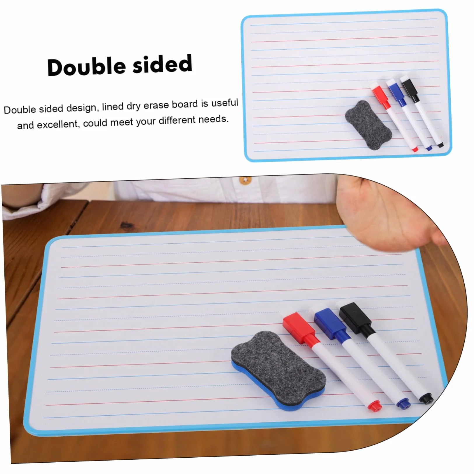 Tablero De Dibujo Para Pizarra Pequeña De Doble Cara Con Líneas Para Estudiantes Para Practicar Letras y Números Casa o Escuela